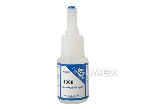 Sekundové lepidlo CB 1008, 20g, lepí pryže, kovy, plasty, viskozita 9-15mPa*s, pevnost 10-26N/mm2, -55°C/+95°C